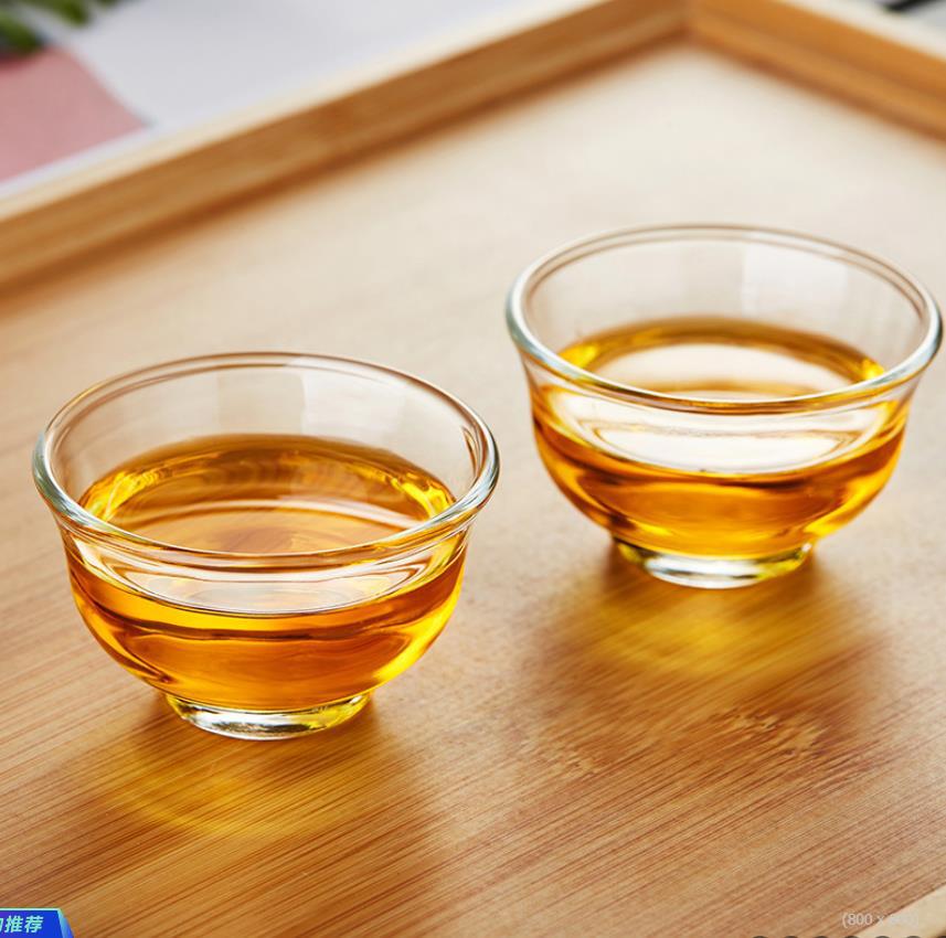 도매 유리 목련 컵 기구 소형 찻잔 시음 컵 내열 유리 컵 유리 찻그릇 유리 차 세트