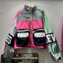 欧洲站女装2025春秋新款高级感拼接牛仔字母刺绣外套女外贸大码