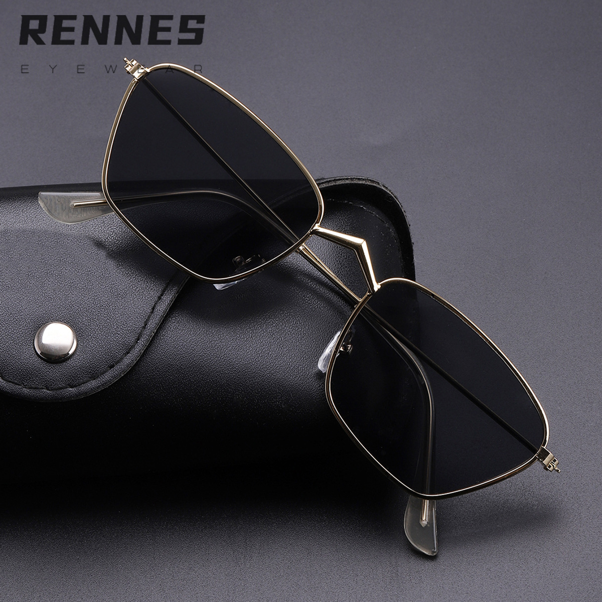 2021 nuevo marco pequeño de metal irregular de las mujeres de hip hop retro gafas de sol de moda de las mujeres de la cara pequeña gafas de sol 3578