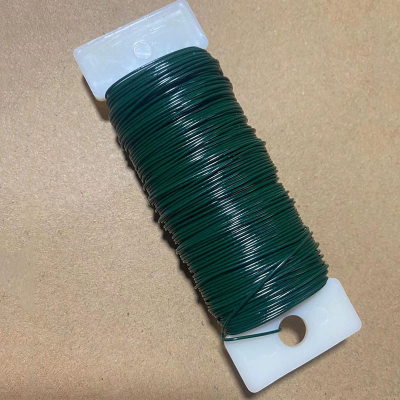 Ремесленная металлическая проволока для выпечки Зеленая пластиковая доска № 22 23 м Ремесленная цветная металлическая садовая вязальная проволока для свадьбы