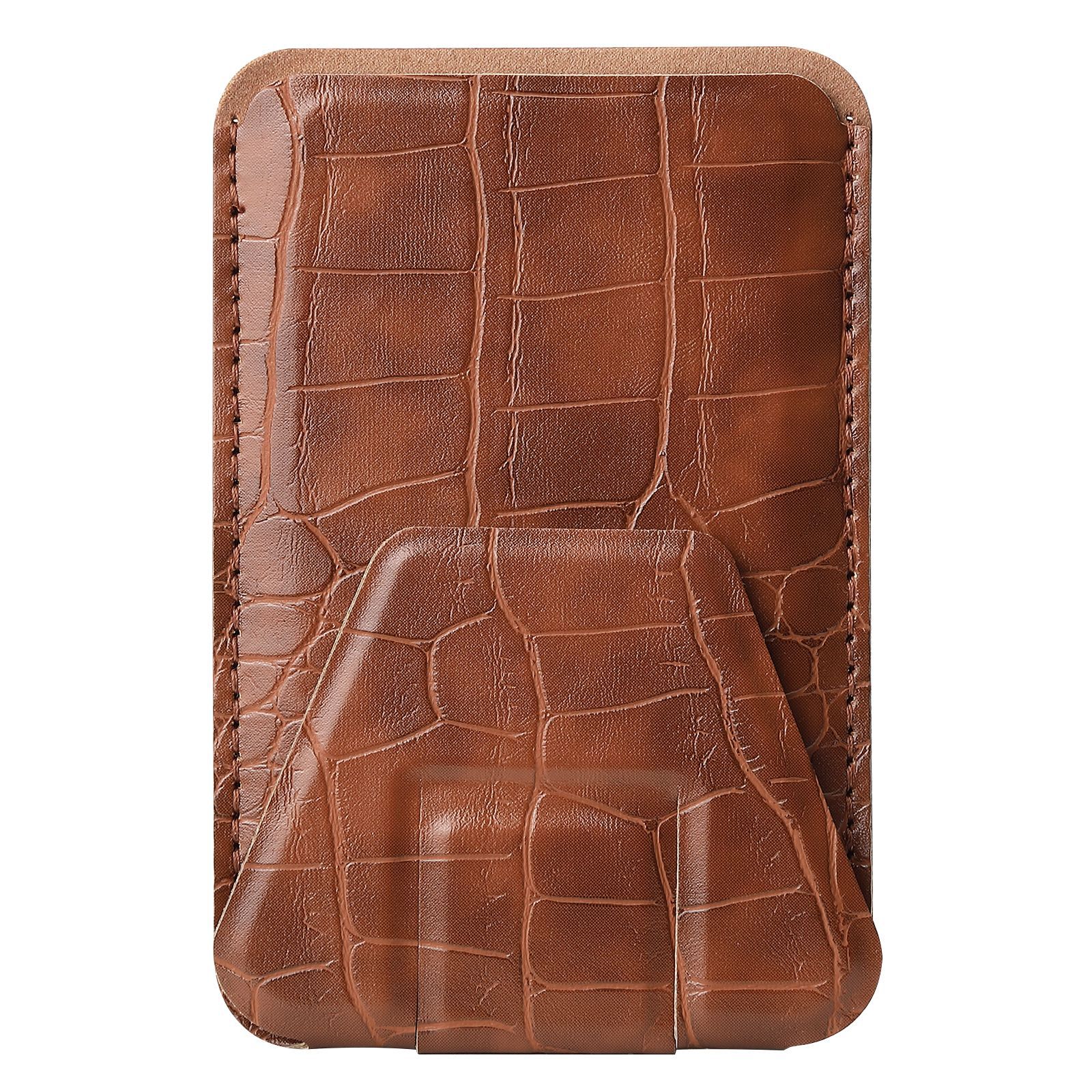 Funda para teléfono con diseño de cocodrilo en stock, con soporte magnético para tarjetas, adhesivo magnético súper fuerte, portátil para escritorio.
