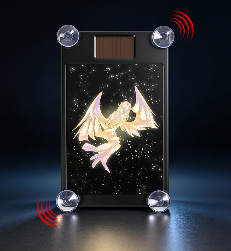 Car Devil Eye Solar Ambient Light, No Wiring Required, Triangle Window Rear Glass Light, Car LED Warning Light