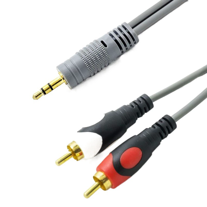 Прямые поставки с завода из чистой меди 3 метра Серый 1/2 Аудио аудио линия 3,5/2RCA линия OD 9,5 мм толщиной