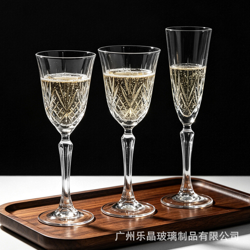 High-Quality Crystal Glass Wine Glasses with a Luxurious Feel, Suitable for Home Use, Champagne Glasses, White Wine Glasses, and Liquor Glasses