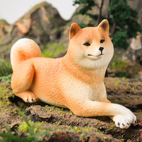 Children's solid simulation wildlife model Shiba Inu Corgi pet dog model gift toy cognitive ornaments