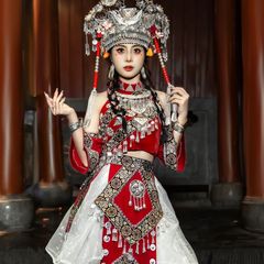 新商品貴州少数民族苗疆服飾演出ミャオ族服装スーツ写真撮影デフォルト項目