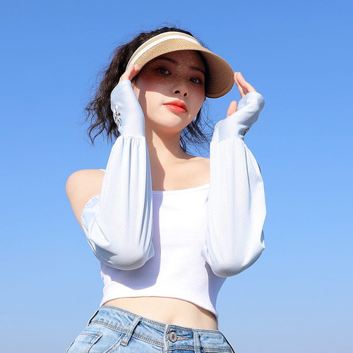Summer loose sun protection driving ice silk sleeves women's thin cycling sun protection sleeves arm arm gloves factory
