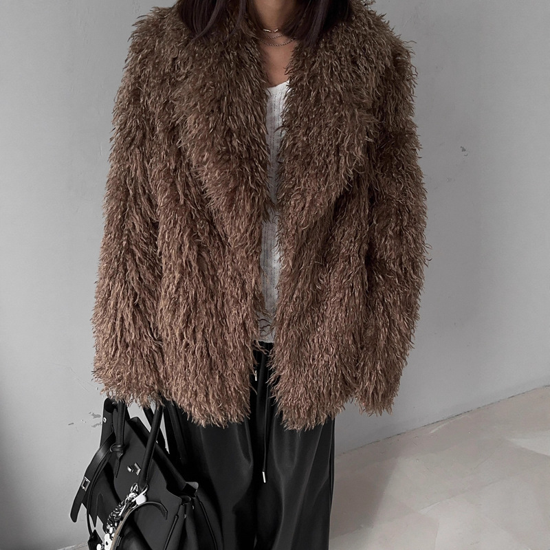 2026 Winter European and American Cross-Border Fashion Faux Fur Coat for Women, Loose, Soft, Thick, Versatile Overcoat 2026 Winter European and American Cross-Border Fashion Faux Fur Coat for Women, Loose, Soft, Thick, Versatile Overcoat