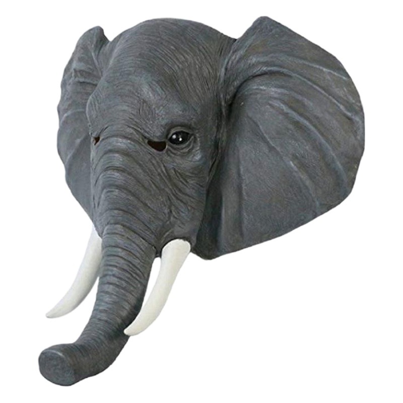 Máscara de elefante de cabeza de animal de Halloween Máscara de elefante asiático de elefante africano cos cubierta de cabeza de pescado verde máscara de hombre de pescado verde