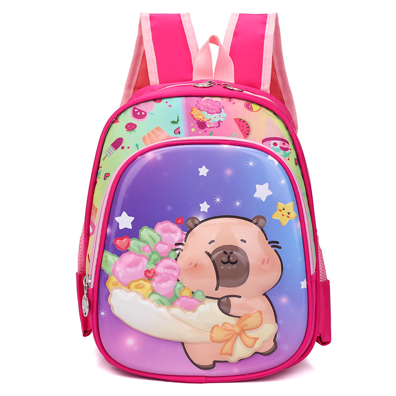 Transfronteriza mayorista de 12 pulgadas Kapibara caricatura mochila infantil encantadora mochila de jardín de infantes 3D shell
