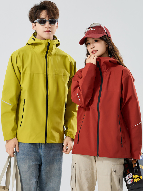 男女款三防冲锋衣春秋季户外无缝全压胶防风防水登山服外套C66888|undefined
