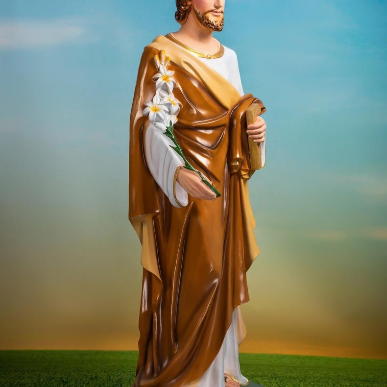 160cm San José adornos de estatuas de vidrio FRP decoración de la iglesia doméstica