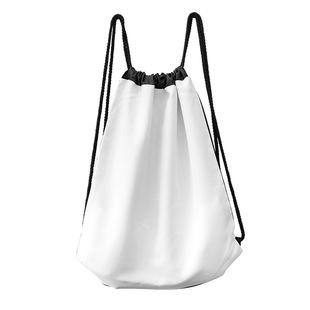 Heat Transfer Sublimation Process Printed Drawstring Bag Fashionable Drawstring Portable Storage Bag (White + Black)