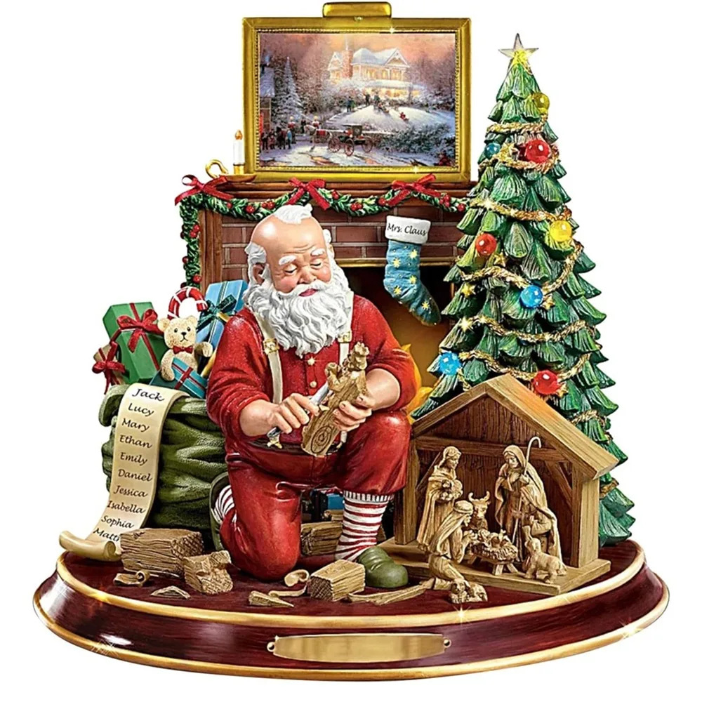Transfronterizo nuevo creativo árbol de Navidad Santa Claus acrílico colgante artesanía coche colgante decoraciones para el hogar