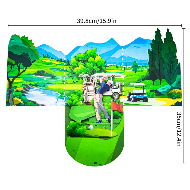 Amazon 3D ポップアップ グリーティング カード 封筒付き アウトドア ゴルフ レジャー スポーツ 折りたたみグリーティング カード 友人用|undefined