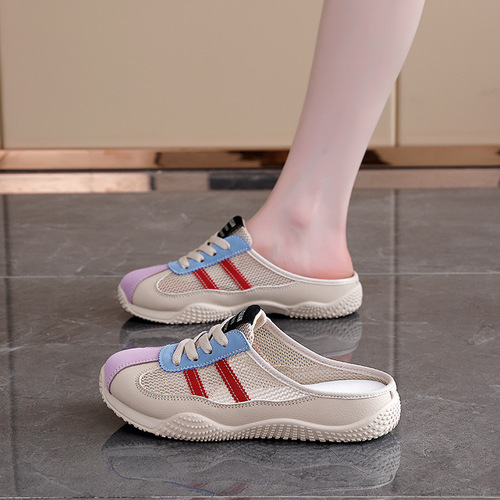 Ins Korean-style closed-toe half-slippers for women, summer new style, student outdoor sandals, casual shoes for women, K1512
