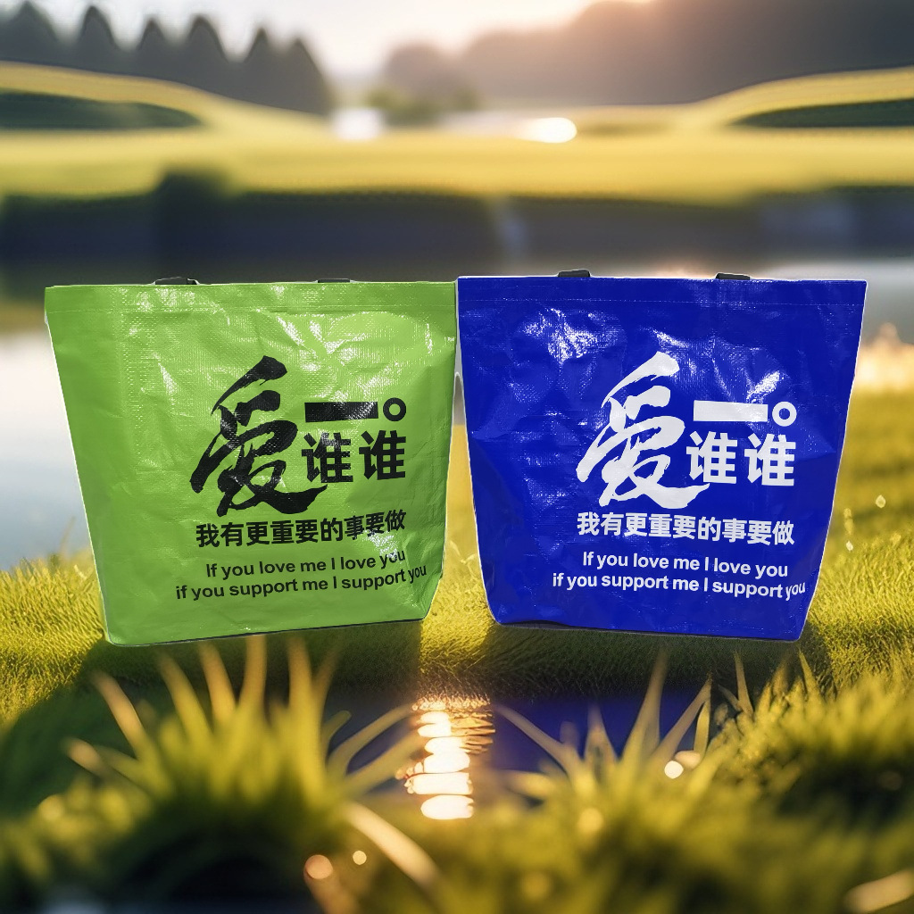 编织袋手提袋蛇皮手提袋网红烘焙咖啡服装店超大展会显眼包现货