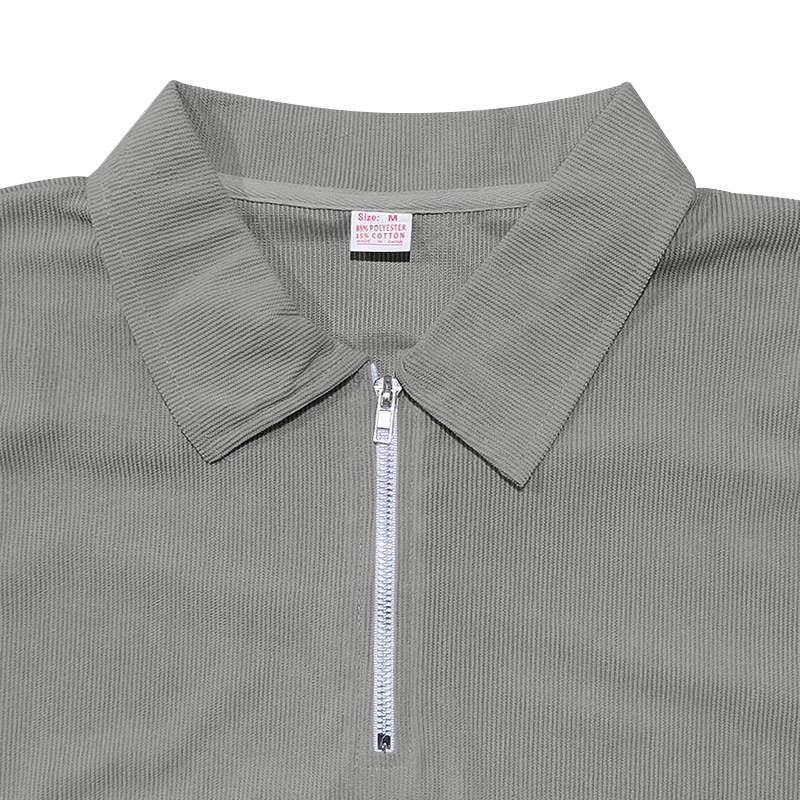 Ropa para hombre 24 Verano nuevo traje de hombre de talla grande de color sólido solapa manga corta cremallera pantalones traje punto_voghion.com