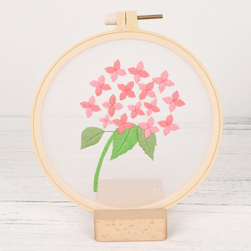 Ginkgo hoja de arce transparente hilo bordado material paquete DIY hecho a mano auto-bordado pintado traje de costura