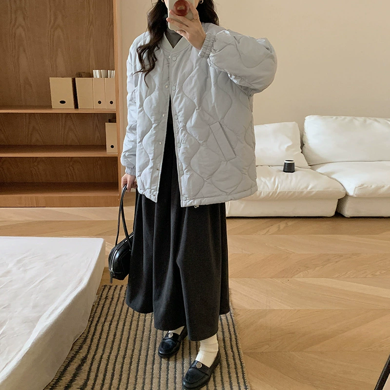 2024 новая зимняя хлопчатобумажная одежда женская короткая шапка с капюшоном