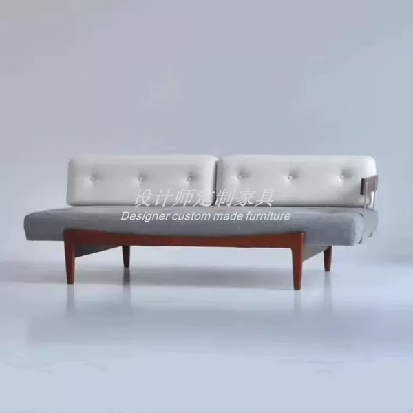 Scandinavian Modern Minimalist Model Room Living Room Solid Wood Fabric Sofa Designer Creative Restaurant Cafe Booth