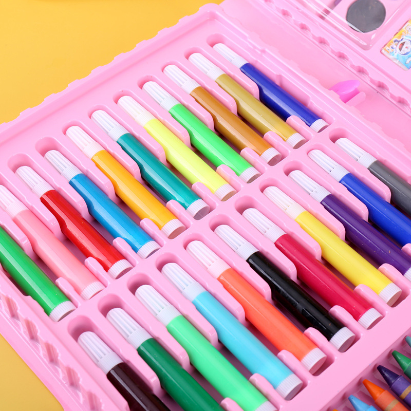 86 piezas traje de pintura para niños acuarela pluma crayón color pintura cepillo regalo portátil caja de color caja de regalo al por mayor