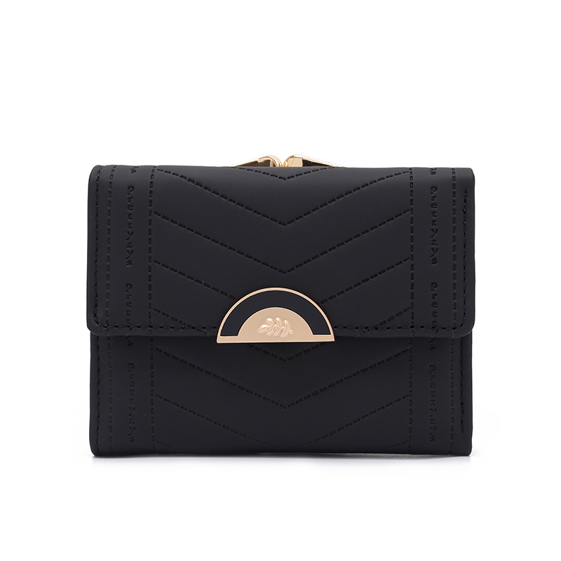 Hidden Buckle Closure Type Women's Solid Color Pu Leather Hidden Buckle Wallets
