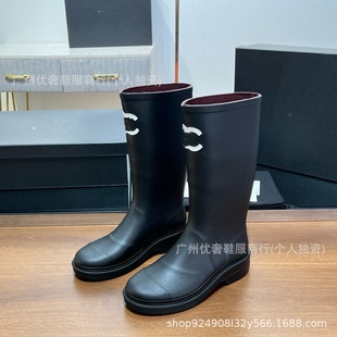 Wind Red Inner Rain Boots for Women, Non-Slip, Waterproof Mid-Calf Overshoes, New Rain Boots, Light Luxury Knight Second-Hand Boots