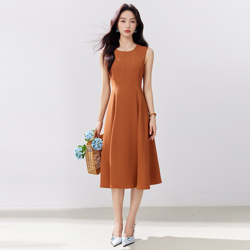 Sleeveless Mid-Length Dress for Women, Solid Color, Simple, New Style for Spring, Summer, Autumn, and Winter, Suitable for Layering or Wearing Alone, Fashionable and Elegant Sleeveless Mid-Length Dress for Women, Solid Color, Simple, New Style for Spring, Summer, Autumn, and Winter, Suitable for Layering or Wearing Alone, Fashionable and Elegant