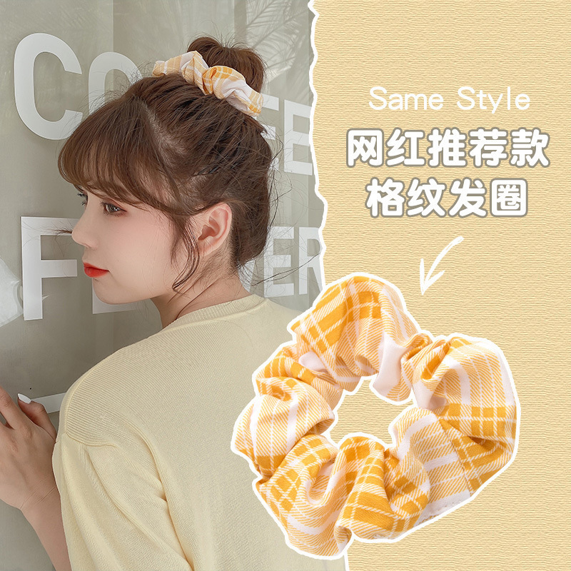 Lazo para el cabello de intestino grueso de encaje de alta calidad de Corea para mujer, banda elástica y duradera, bufanda cuadrada de todo fósforo, cuerda para la cabeza, accesorios para el cabello