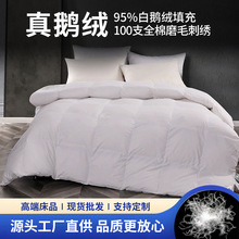 厂家定制全棉羽绒被95鹅绒被纯棉鹅绒春秋被冬被酒店羽绒被子被芯