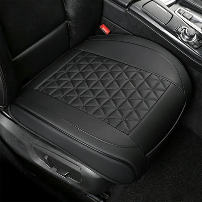 Car seat cushion for all seasons, full-coverage car seat pad, wear-resistant and ventilated car seat cover, leather car seat cushion (Seat cushion, seat cover) - 5d-triangular-black-leaflet