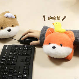 桌伴娃娃小摆件可爱毛绒玩具狐狸掌中宝玩偶鼠标垫手腕生日礼物