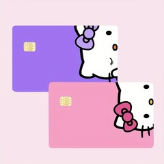 シングル/4 ピースセットかわいい KT 猫漫画クレジットカードデビットカード銀行カードステッカー小さなコア保護カードステッカー