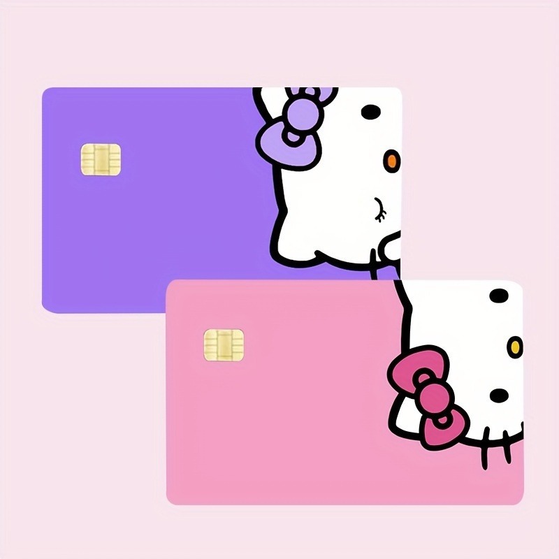 シングル/4 ピースセットかわいい KT 猫漫画クレジットカードデビットカード銀行カードステッカー小さなコア保護カードステッカー|undefined