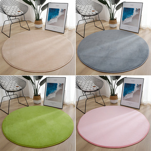 Short Velvet Round Hanging Basket Mat Floor Mat Computer Chair Mat Bedroom Dresser Yoga Mat Room Children's Crawling Carpet