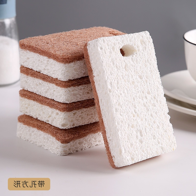 Leche de madera natural, paño de algodón, lavado de platos, limpieza de esponja, sisal, pulpa de madera, estropajo de algodón, esponja absorbente, limpieza mágica