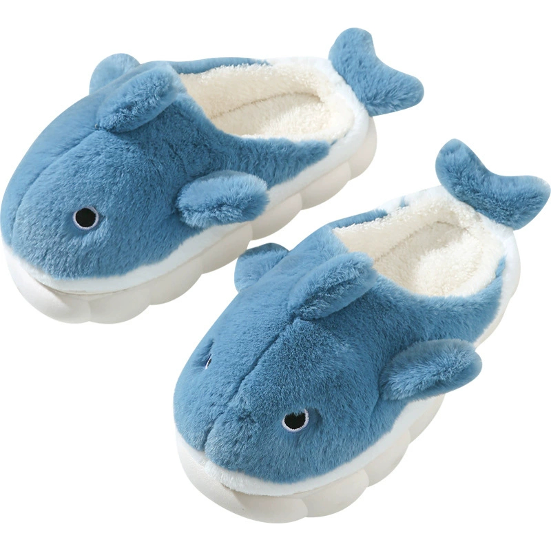 Cute Cartoon Winter Slippers, Plush Cotton Styles (whale, teddy, chubby), Sizes EU 36–47