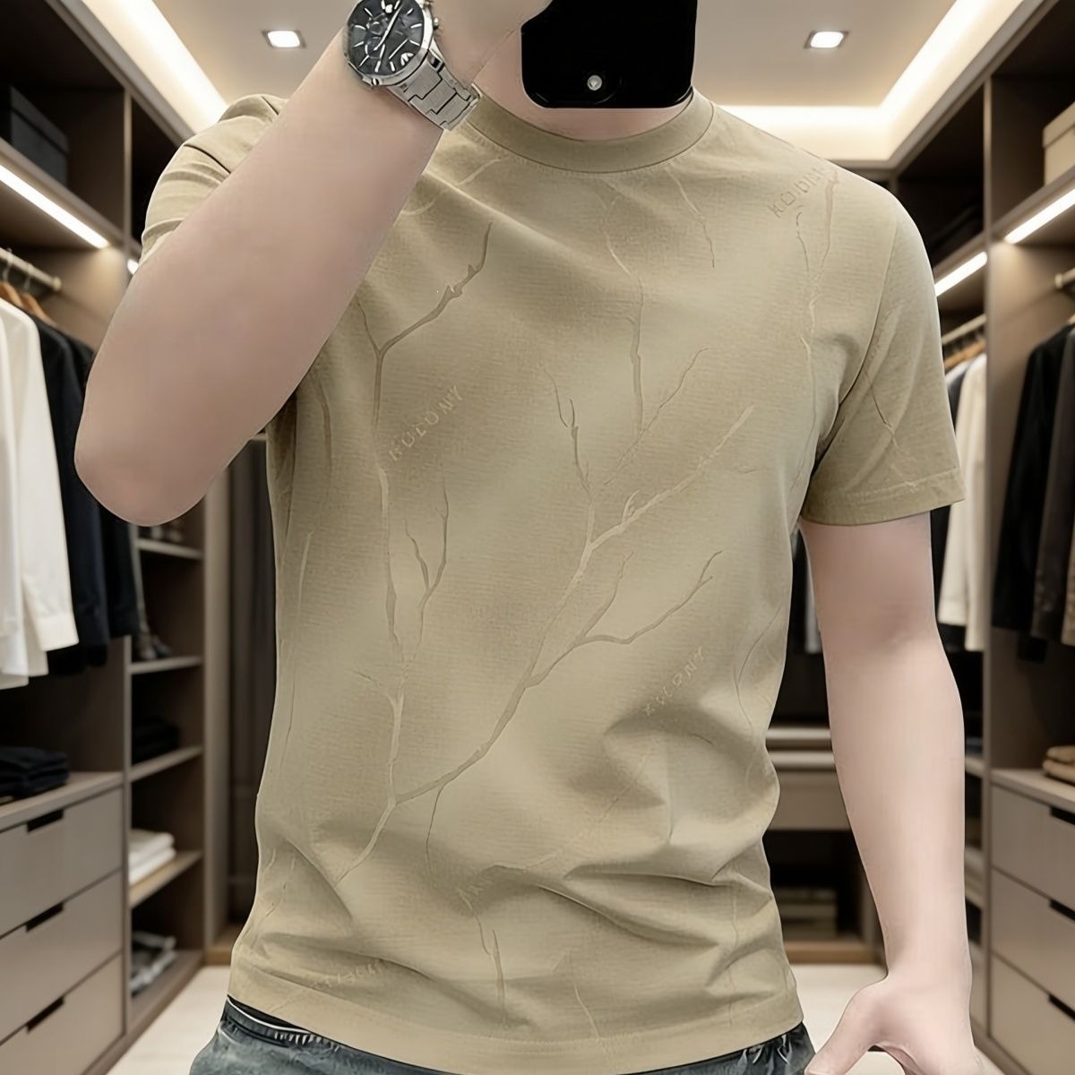 Trend summer silk short sleeve T-shirt for leisure with a round…