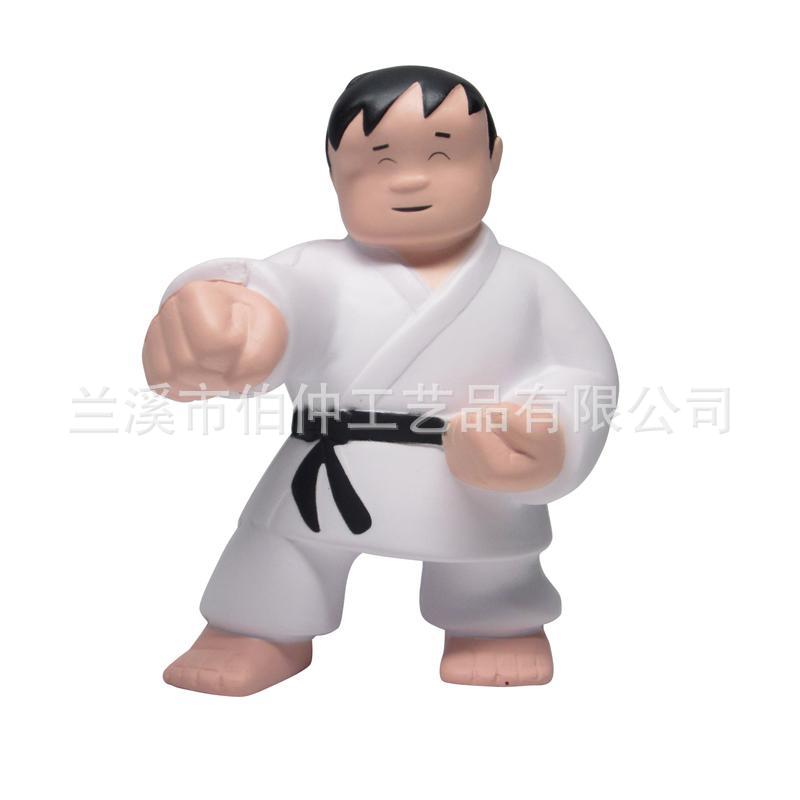 速卖通新款 PU跆拳道公仔pu发泡压力球模型印刷logo装饰用品