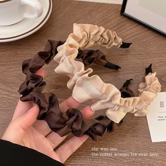 高顱頂褶皺發箍女2023年夏季新款頭箍髮飾網紅高級感壓發發卡頭飾