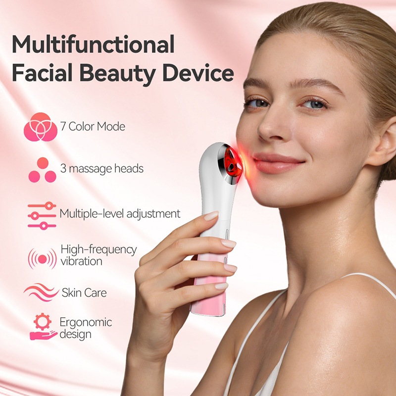 Masajeador Facial de Microcorriente Masaje por Vibración Terapia de Luz Rejuvenecimiento para Cuidado Facial en el Hogar