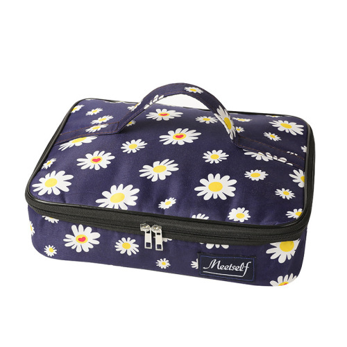 New style aluminum foil thickened bento bag for students, lunch box bag with insulation, large size hand-held lunch picnic bag