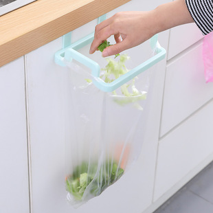 Kitchen Garbage Bag Storage Rack Household Cabinet Door Hanging Plastic Bag Storage Rack Multi-Functional Trash Can Bracket
