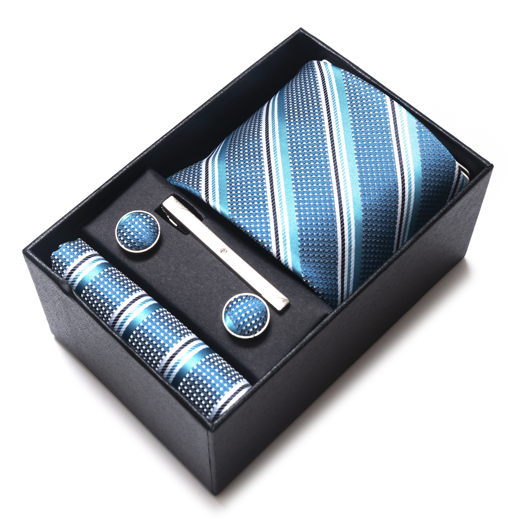 Set de Caja de Regalo con Corbata de Negocios para Hombre de Rayón Jacquard para Boda