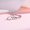 Cartoon cute fresh small design universal fashionable ring, Korean style, simple and elegant design