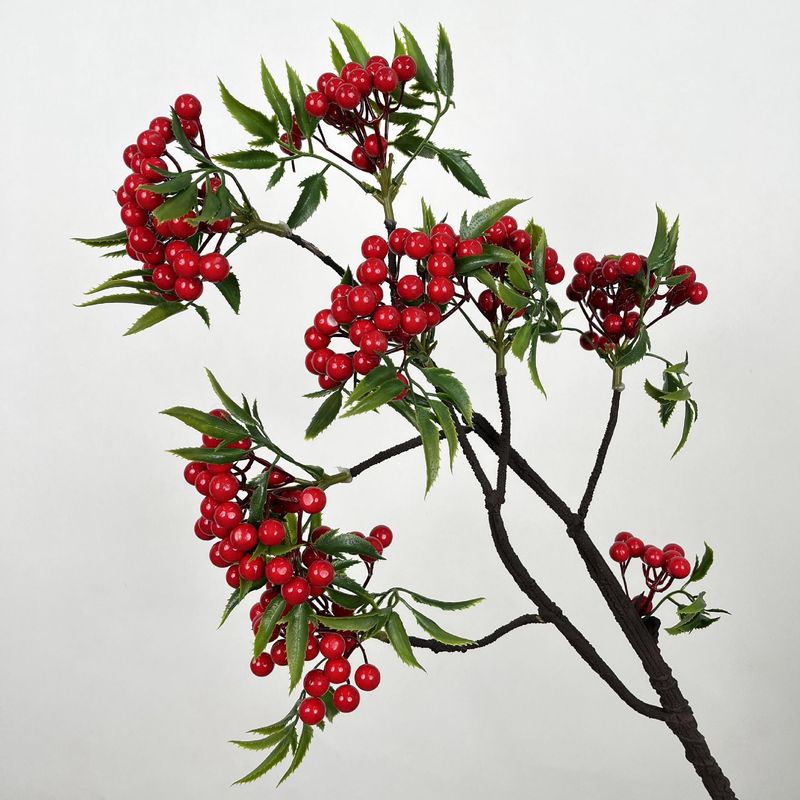 シミュレーション花紅ベリー発財果揺銭果花瓶偽花客間食卓家庭装飾花芸|undefined