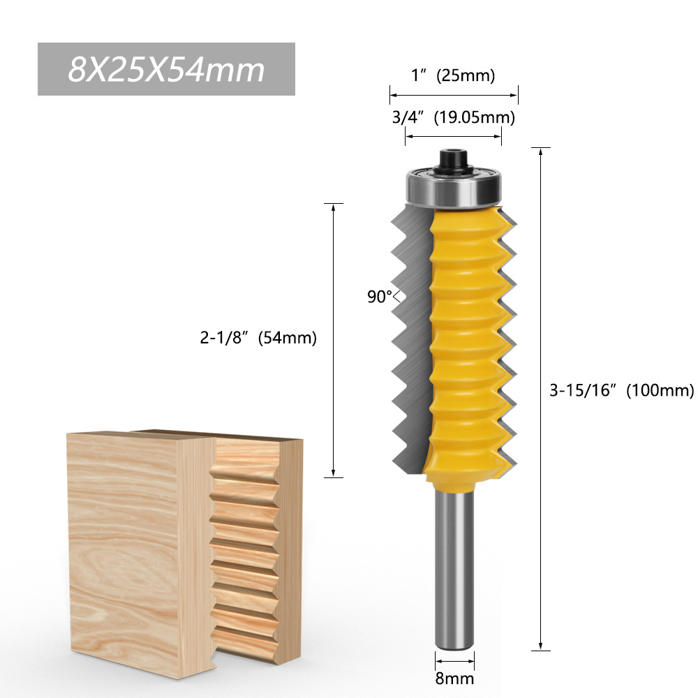 8mm Shank Multi-tooth Tenon Cut Saw Woodworking Router Bit Line Router Bit Groove Router Bit Wave Pattern Splicing Router Bit Dovetail Router Bit
