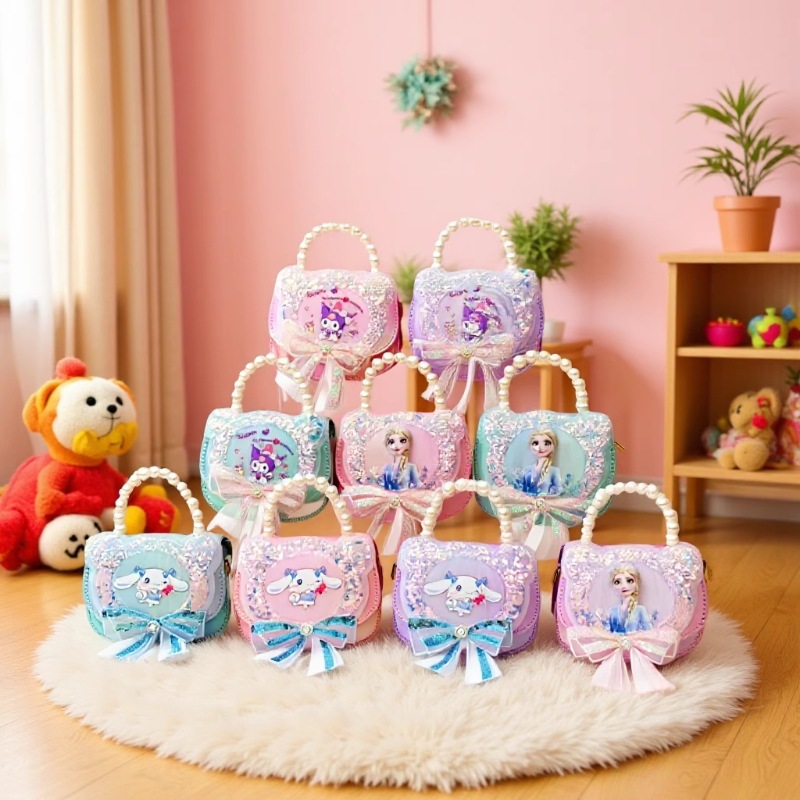Arco de sequillas princesa bolso de viento amor Koolomi niñas bolso de tramo inclinado super hermoso bolso de mano bebé