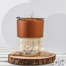 创意竹节玻璃杯ins风网红吸管水杯防尘办公室双饮吸管杯活动礼品